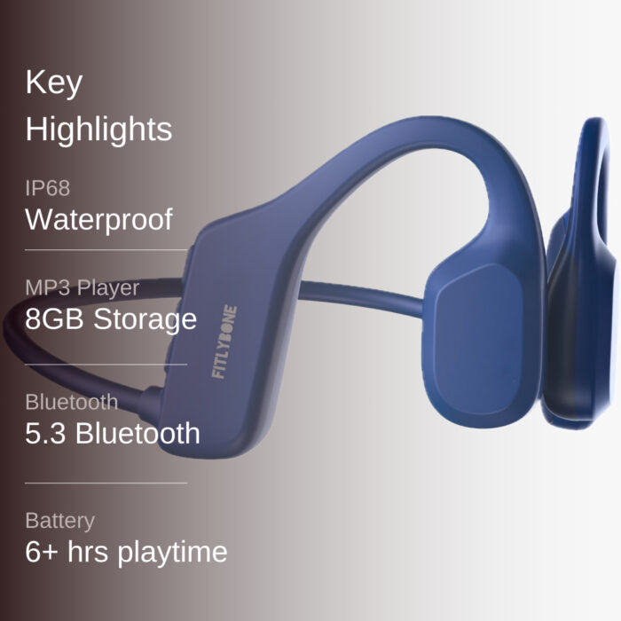 Fitlybone H2O GenX2 Wireless Earbuds For Swimmers- 8GB Inbuilt Music Player