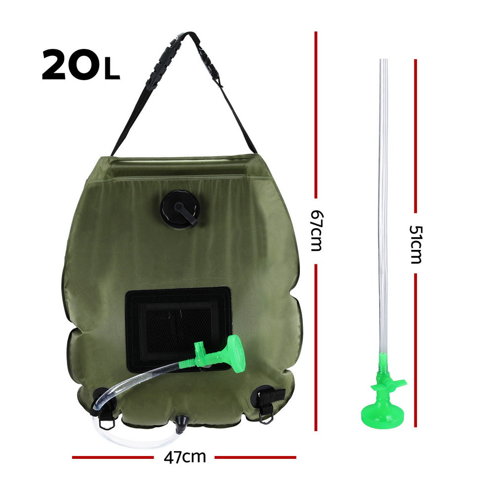 Showershine Weisshorn Solar Camping Shower – 20L, Portable