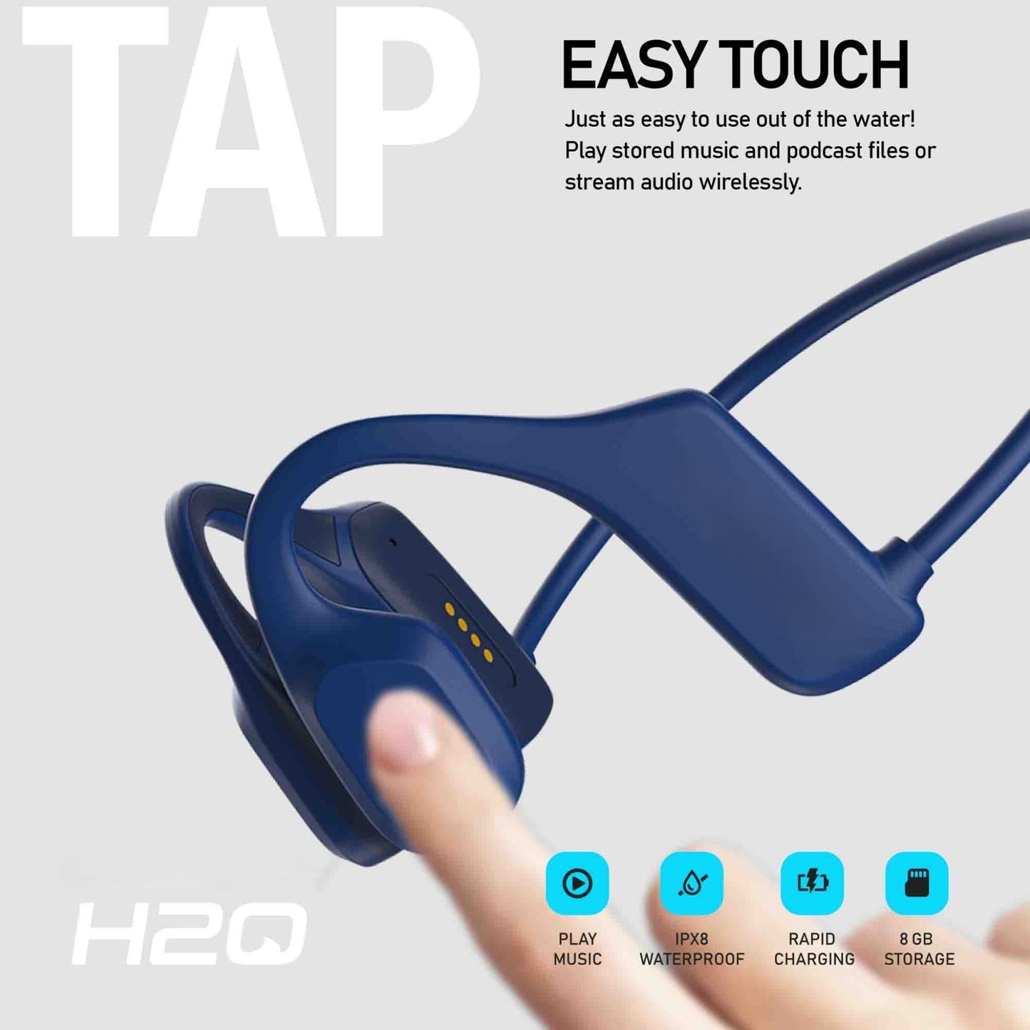 Fitlybone H2O GenX2 Wireless Earbuds For Swimmers- 8GB Inbuilt Music Player