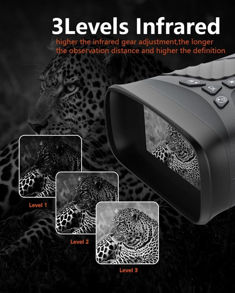 Binocularbreeze Black Smart Binoculars - 10X Zoom, Night Vision, Video Recording