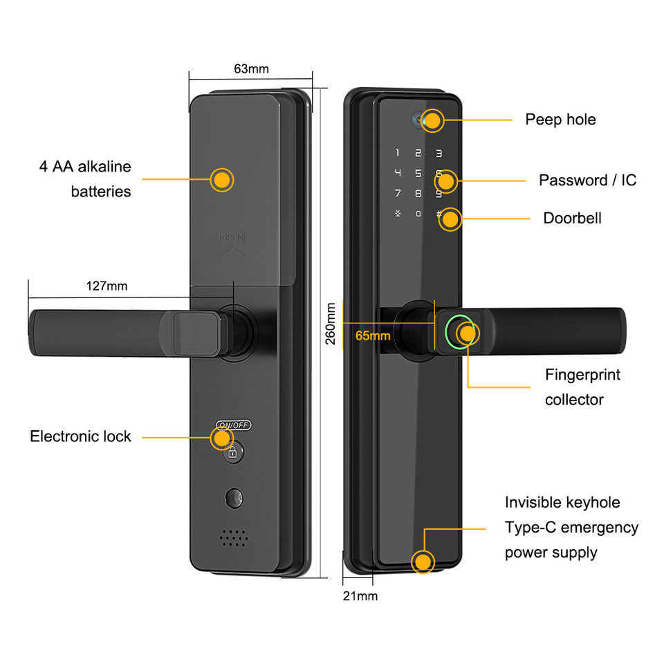 DigiDoor UL-tech Smart Fingerprint Door Lock - Keyless Entry