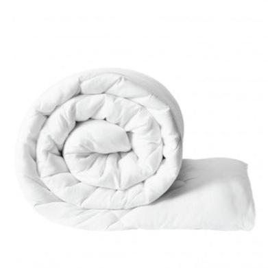 White Fitlybuy Luxor winter microfibre quilt rolled up, featuring ThermoGuard insulation technology.