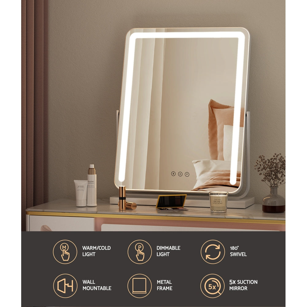 Sheesha LED Makeup Mirror - 10X Magnification, Touch Control