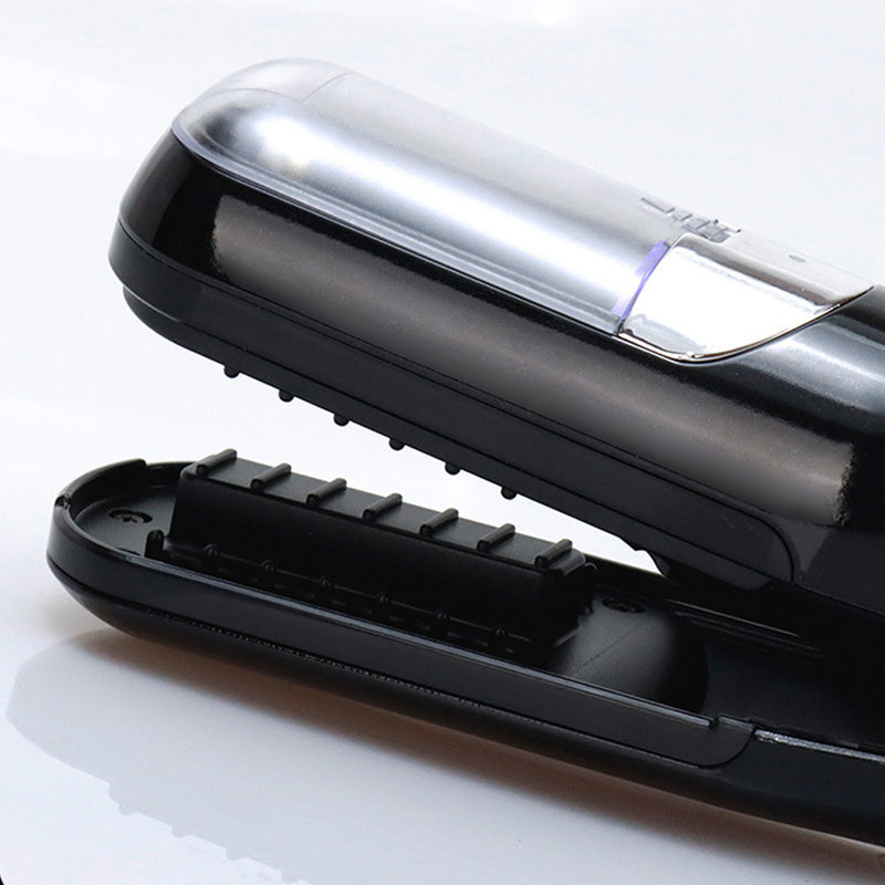 Fitlybuy automatic black hair trimmer with silver accents, open plates, and precision comb teeth for split ends.