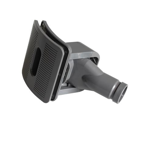 Fitlybuy DogCatFri grey plastic vacuum brush attachment with a ridged grooming head for pet hair removal.