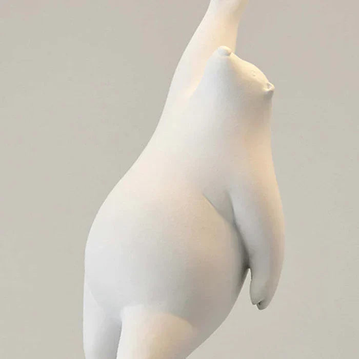 Matte white bear pendant light for kids' rooms, featuring a cute standing bear design, perfect for nursery decor.