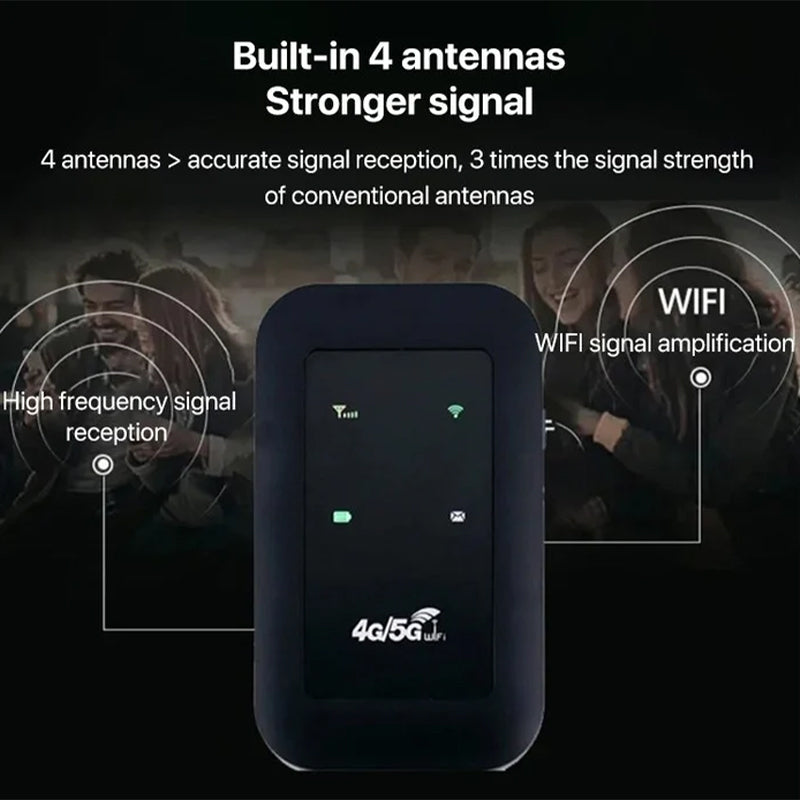 Fitlybuy WiFi Pro: Black portable booster with 4G/5G, status lights, and UltraBoost tech to amplify signal strength.