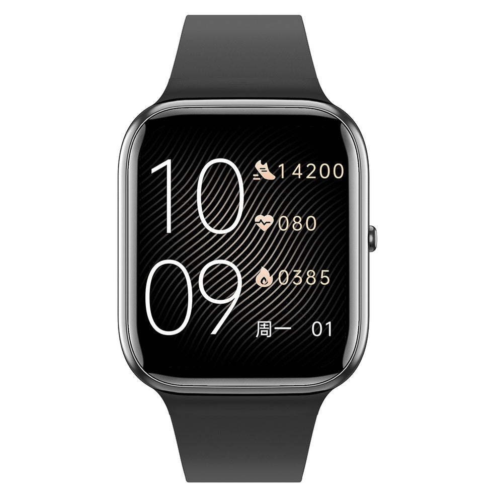 Fitlybuy Kexi-Life Watch 3 Pro black smartwatch with health tracking screen showing time, heart rate, and stats.