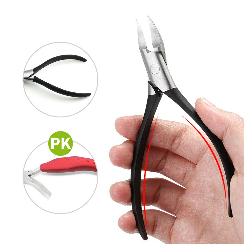 Fitlybuy Pro toenail clippers with sharp steel blades and ergonomic black non-slip handles for ingrown nail relief.