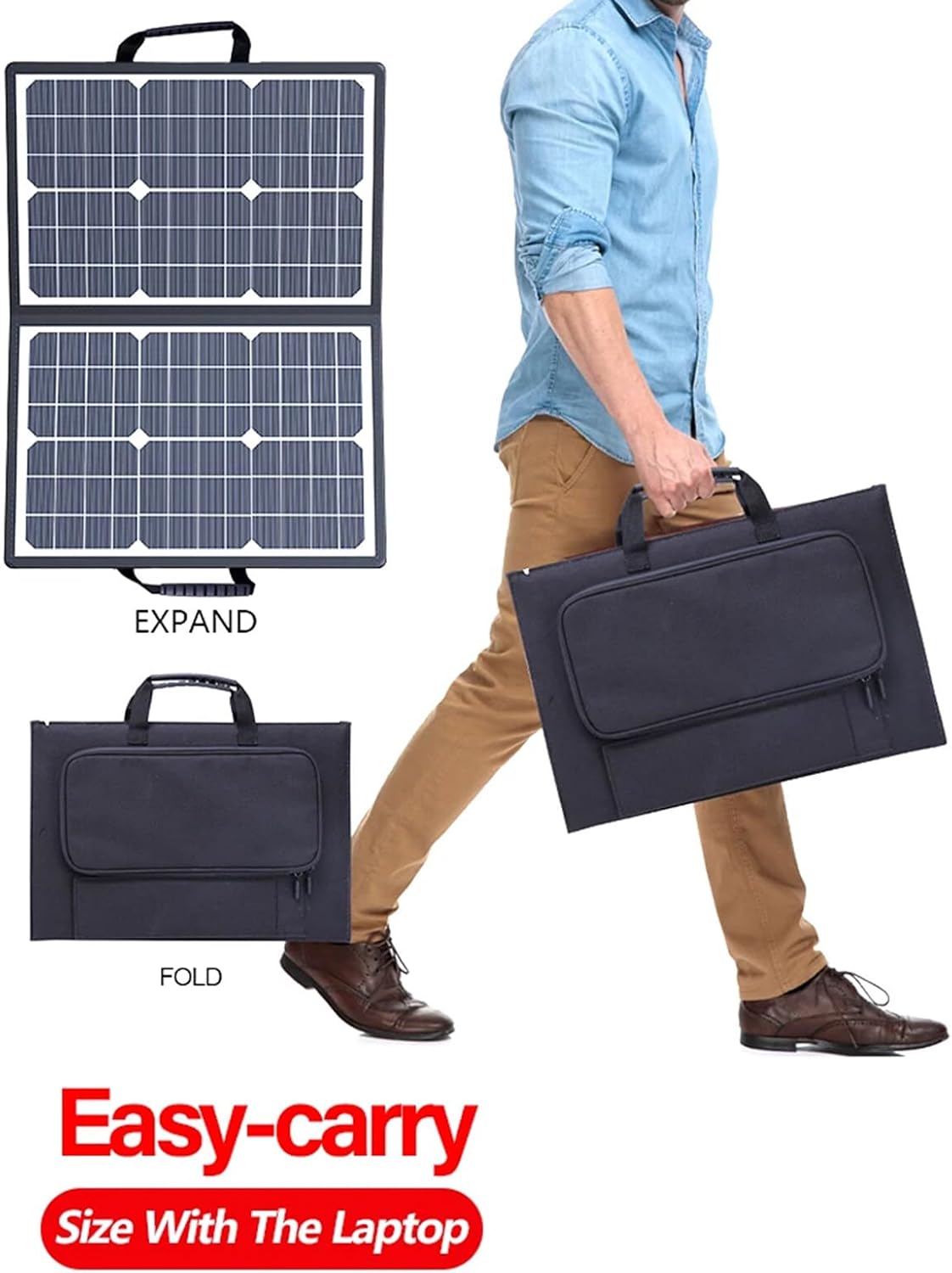 Fitlybuy SolaraX 1000W foldable solar panel kit, showing expanded and black folded carry-case styles.