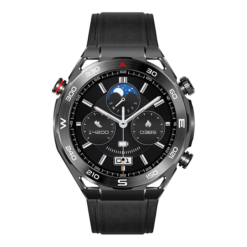 Fitlybuy Kexi-Life Max 1: Black smartwatch with health tracking, compass bezel, and digital watch face on black strap.