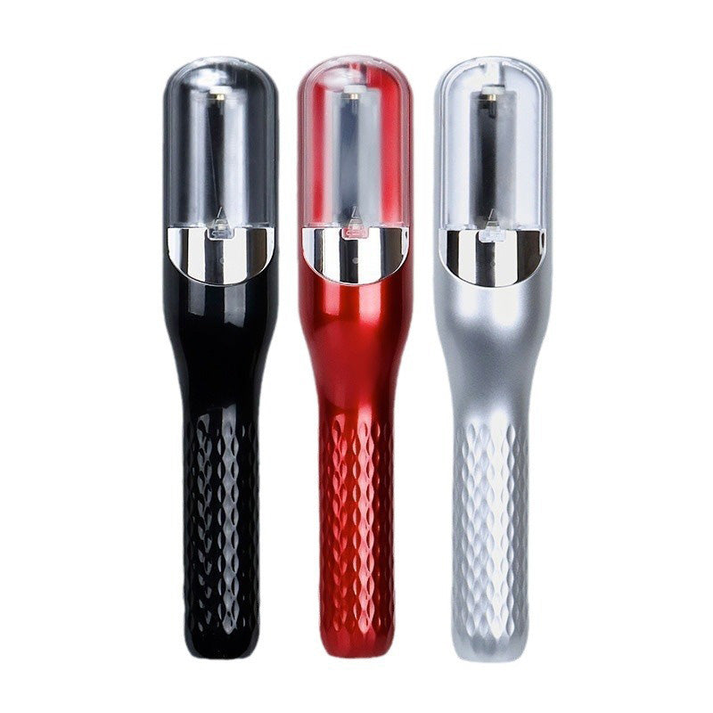 Fitlybuy automatic split-end hair trimmers in black, red, and silver with precision trim technology and textured grips.