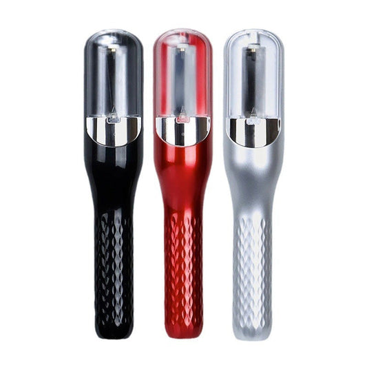 Fitlybuy automatic split-end hair trimmers in black, red, and silver with precision trim technology and textured grips.