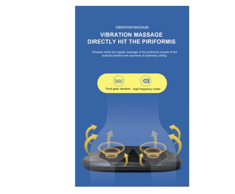 Fitlybuy chair seat massager with vibration, heat, and high-frequency motors to relieve piriformis muscle soreness.