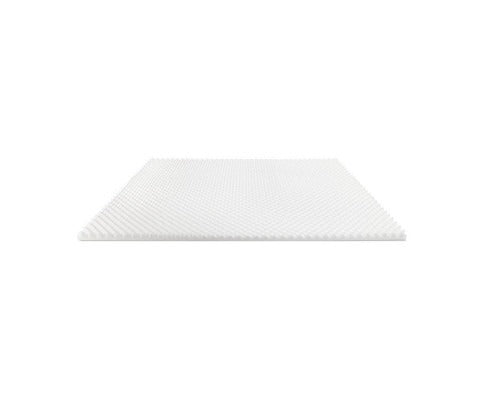 White Fitlybuy egg crate memory foam mattress topper with cooling gel technology, shown against a plain white background.