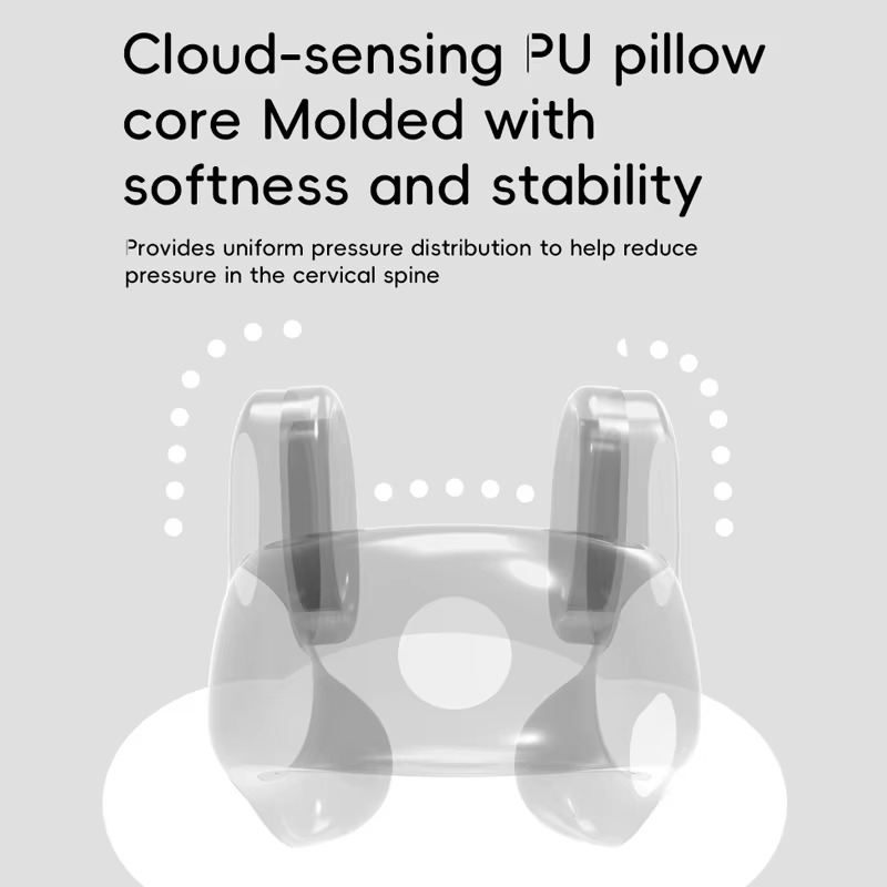 Fitlybuy electric neck traction device: translucent white, soft PU pillow design for cervical spine pressure relief.