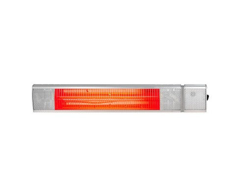 Fitlybuy 2000W infrared radiant heater with a silver metallic frame and glowing orange heating element on white.