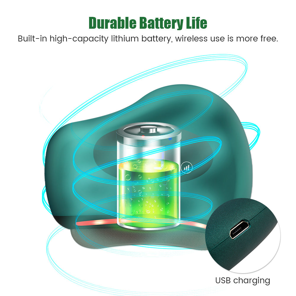Fitlybuy electric dark green Guasha massager with long-lasting battery, heat therapy, and USB charging port.