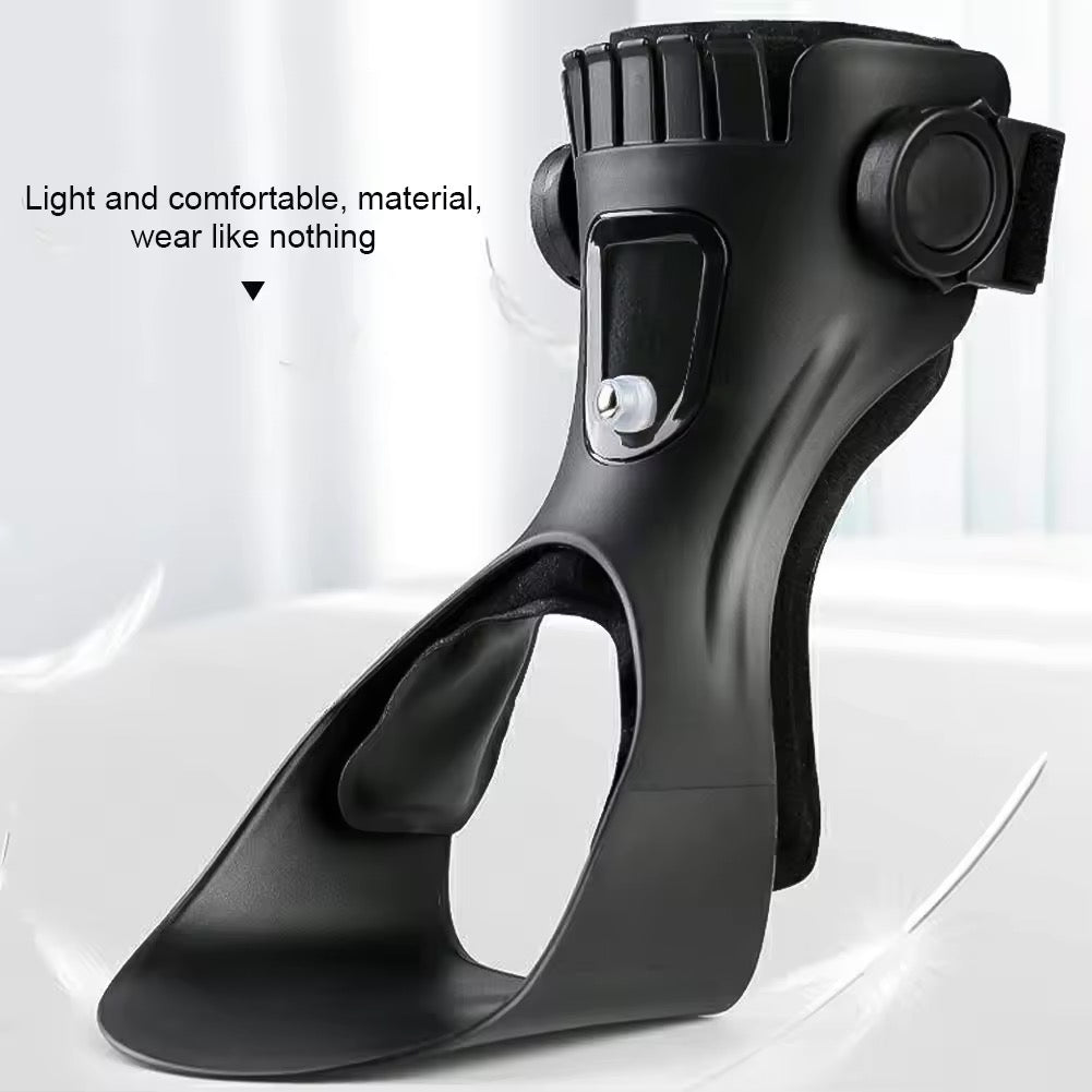 Black Fitlybuy foot drop orthosis brace with adjustable ankle support, sleek ergonomic design for stability.