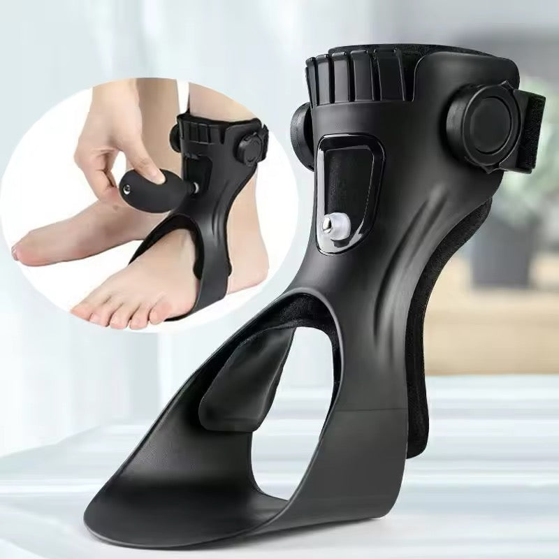 Black Fitlybuy foot drop orthosis brace with inflatable air pump for adjustable ankle support.
