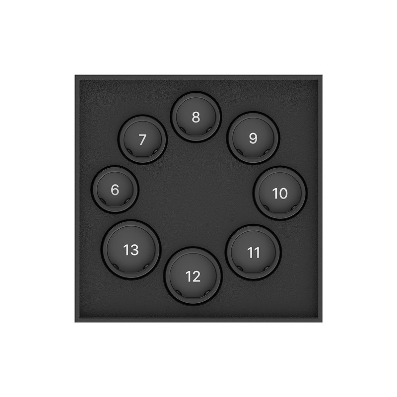 Fitlybuy LYNX smart ring sizing kit in a black tray with numbered plastic sample rings from size 6 to 13.