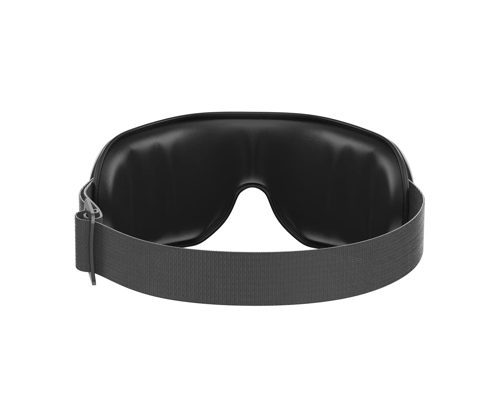 Black Fitlybuy Eyeris 3 eye massager showing the smooth interior padding and adjustable strap against a black background.