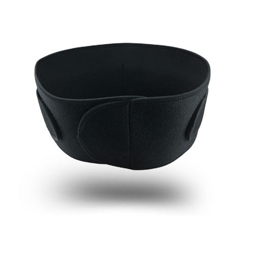 Fitlybuy black lumbar waist support belt featuring adjustable ComfortFlex straps on a plain white background.