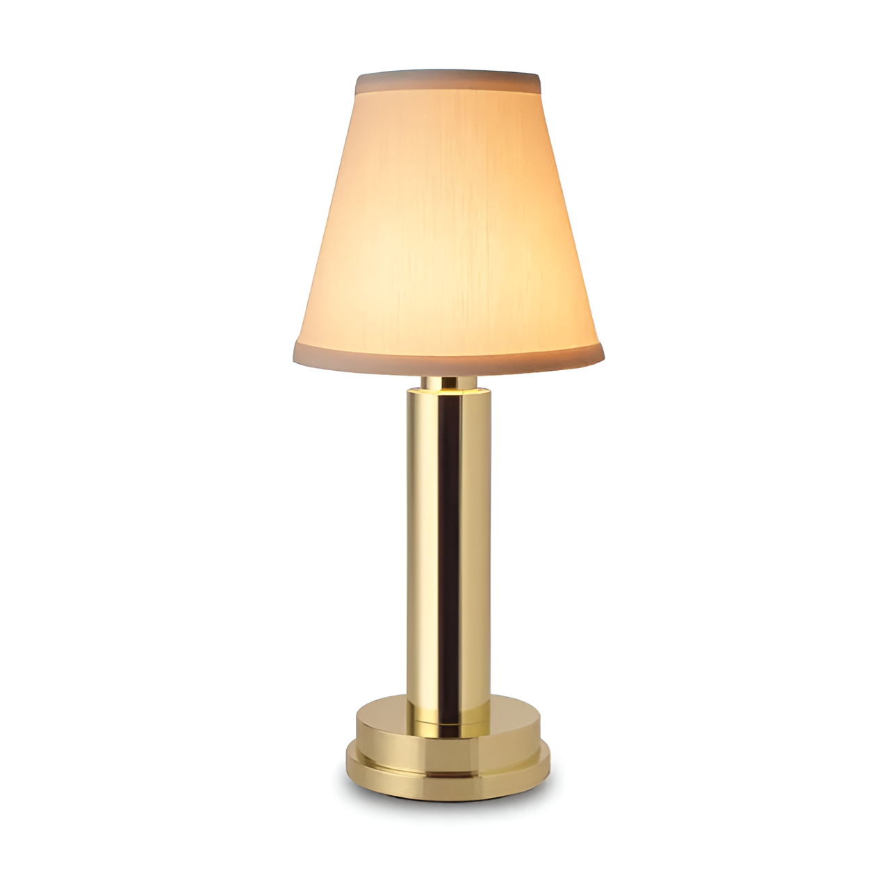 Fitlybuy gold vintage table lamp with a cream fabric shade and warm, dimmable LED light on a white background.