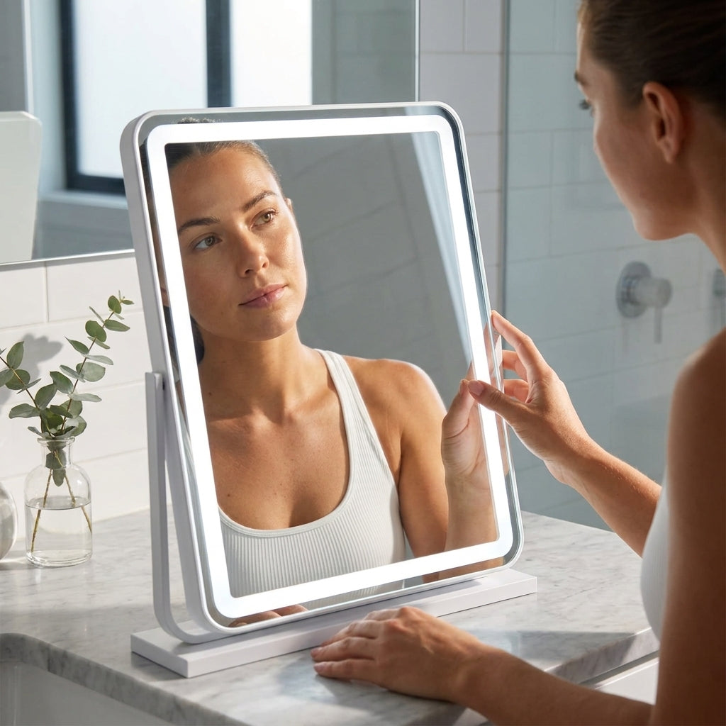 Sheesha LED Makeup Mirror - 10X Magnification, Touch Control