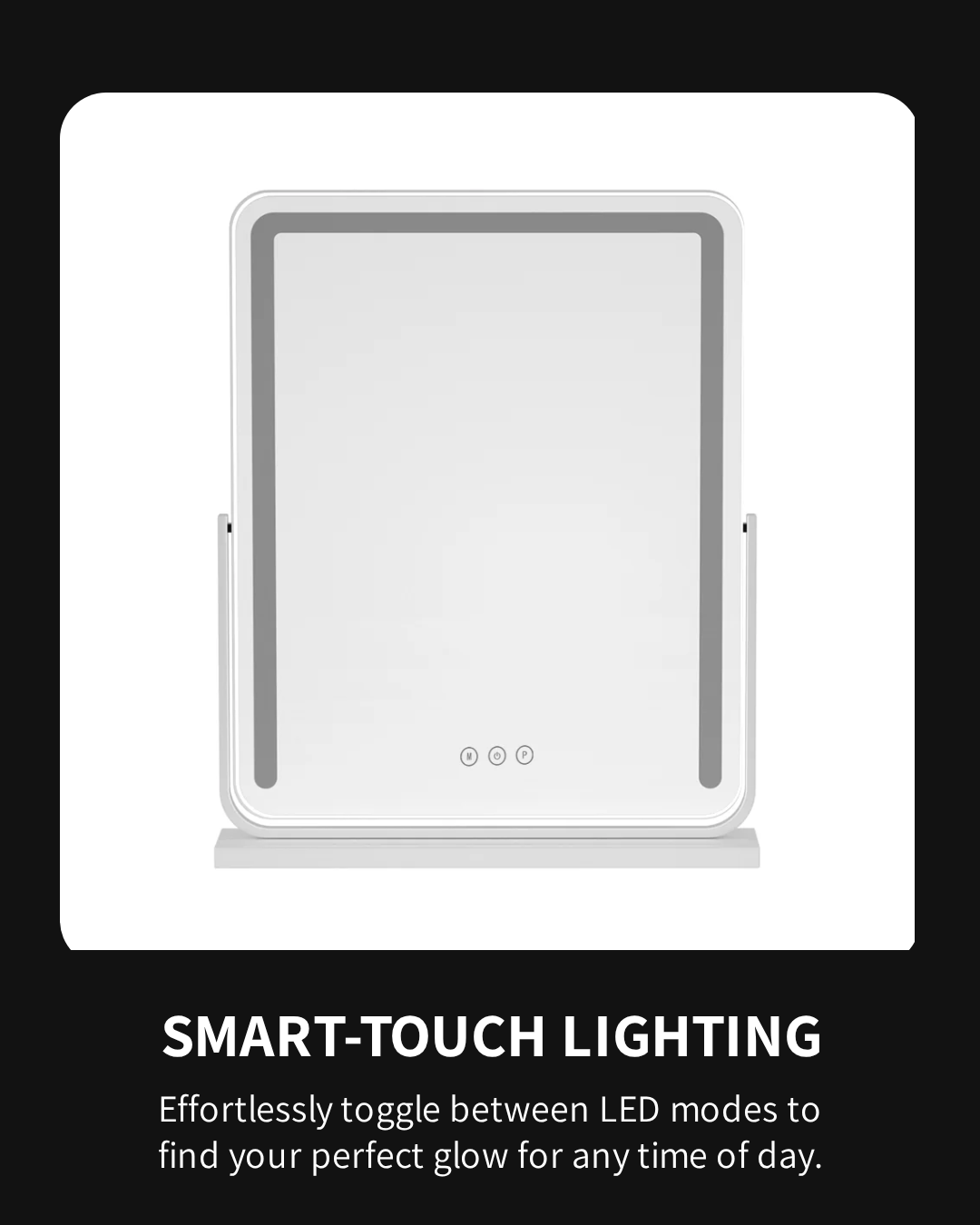 Sheesha LED Makeup Mirror - 10X Magnification, Touch Control