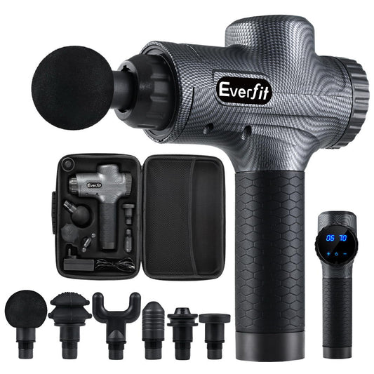 Massmaster Everfit Massage Gun - 30 Speeds, 6 Heads, Deep Tissue