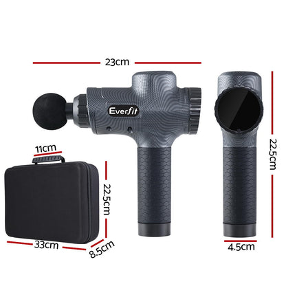 Massmaster Everfit Massage Gun - 30 Speeds, 6 Heads, Deep Tissue