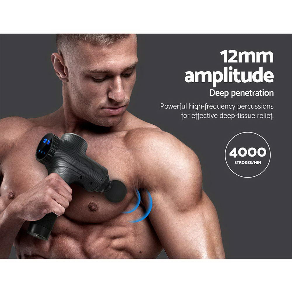 Massmaster Everfit Massage Gun - 30 Speeds, 6 Heads, Deep Tissue