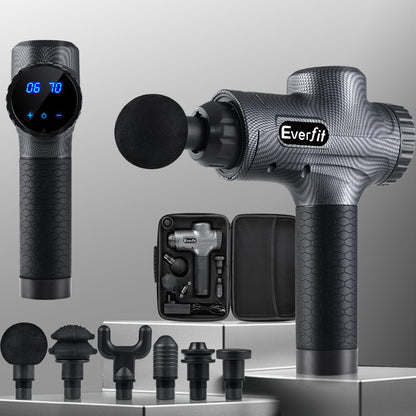 Massmaster Everfit Massage Gun - 30 Speeds, 6 Heads, Deep Tissue