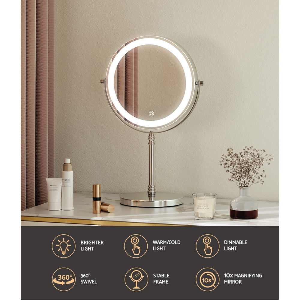 Mirrormagic Embellir LED Makeup Mirror - 10X Magnification, Touch Control