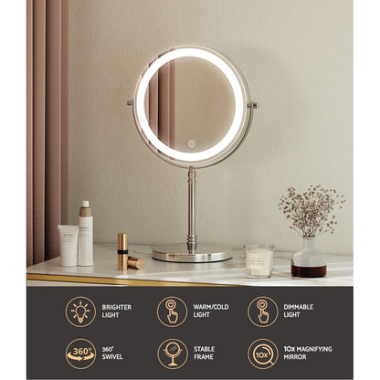 Mirrormagic Embellir LED Makeup Mirror - 10X Magnification, Touch Control