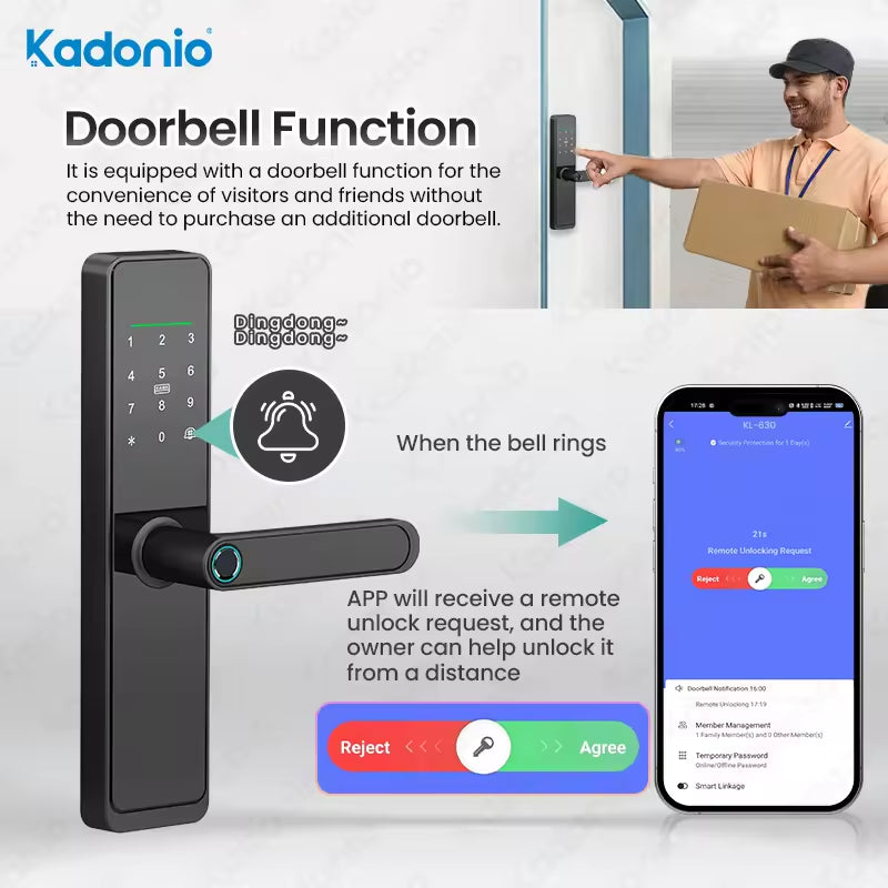 DigiDoor UL-tech Smart Fingerprint Door Lock - Keyless Entry