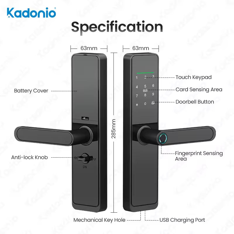 DigiDoor UL-tech Smart Fingerprint Door Lock - Keyless Entry