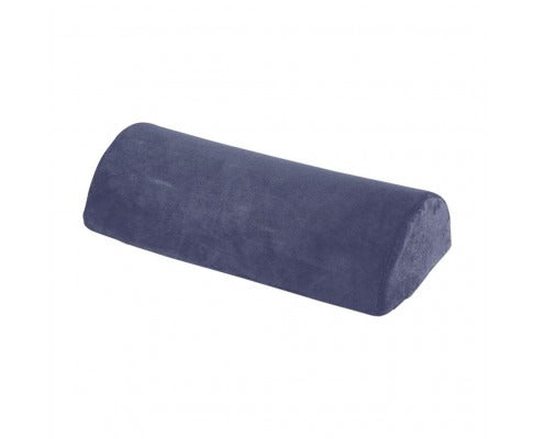 Fitlybuy ergonomic navy blue half-cylinder memory foam foot rest for comfortable office support on a white background.