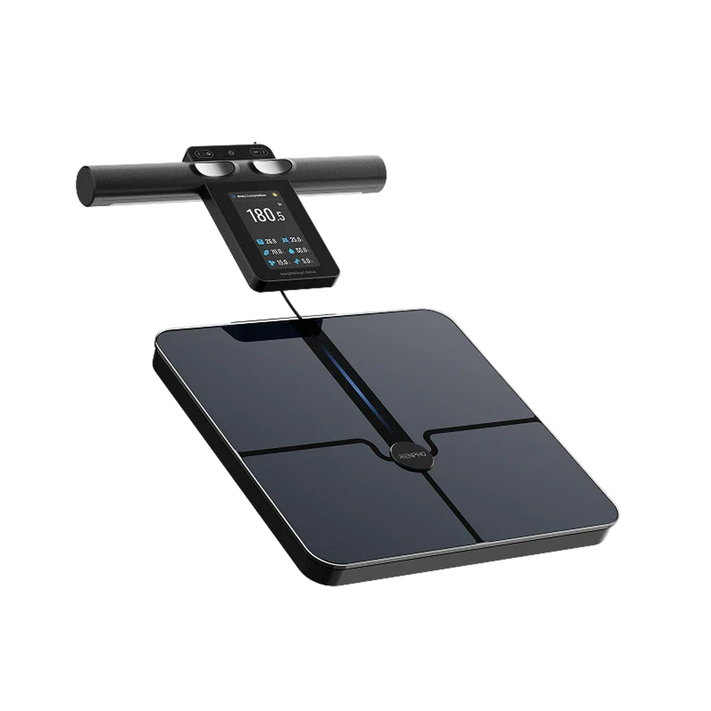 Black Fitlybuy MorphoScan Nova scale with a handheld unit, color digital display, and precision body sensors.