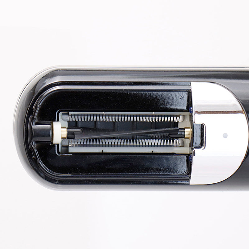 Fitlybuy automatic split-end hair trimmer in black featuring a central precision blade mechanism for hair maintenance.