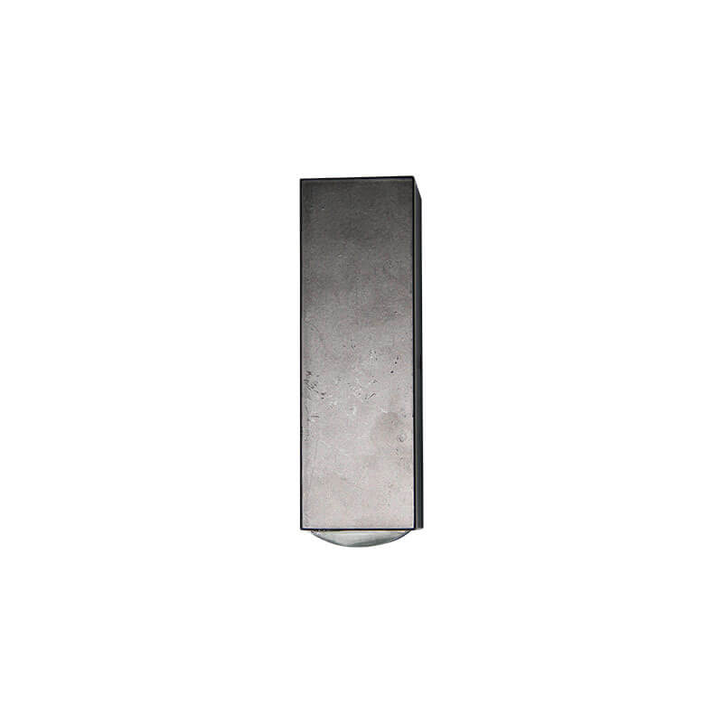 Modern rectangular grey aluminium waterproof LED outdoor wall light fixture isolated on a white background.