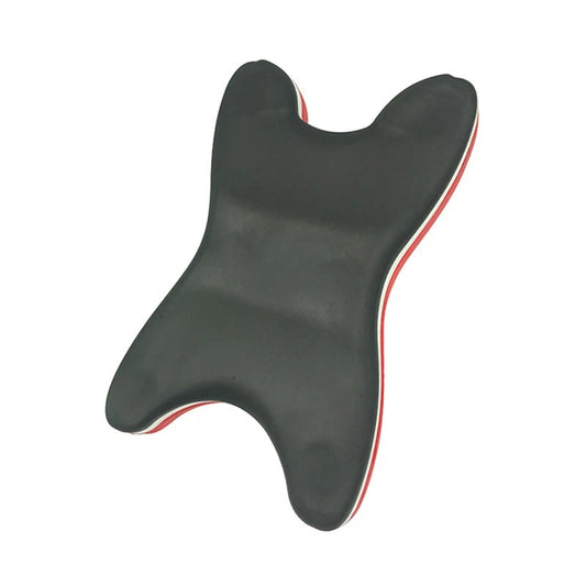 Fitlybuy black and red orthopedic neck stretcher with an ergonomic, contoured traction pillow design on a white background.