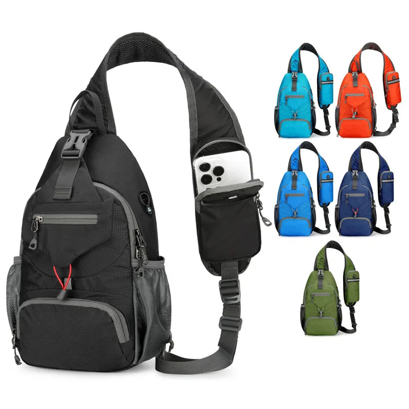 Fitlybuy anti-theft shoulder backpack with multi-pockets, phone pouch, and waterproof design in six color options.