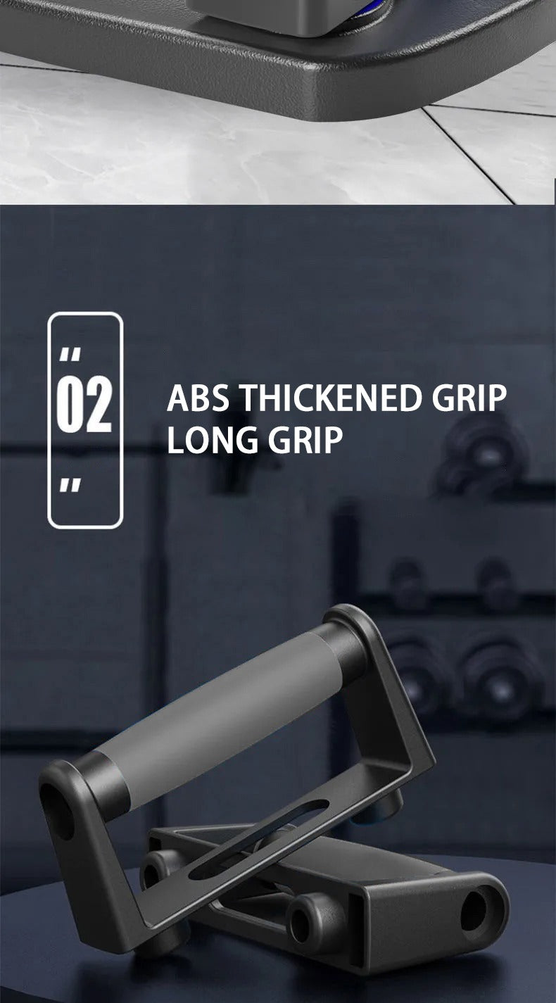 Black ABS thickened ergonomic push-up board handle for the Fitlybuy multi-functional exercise system.