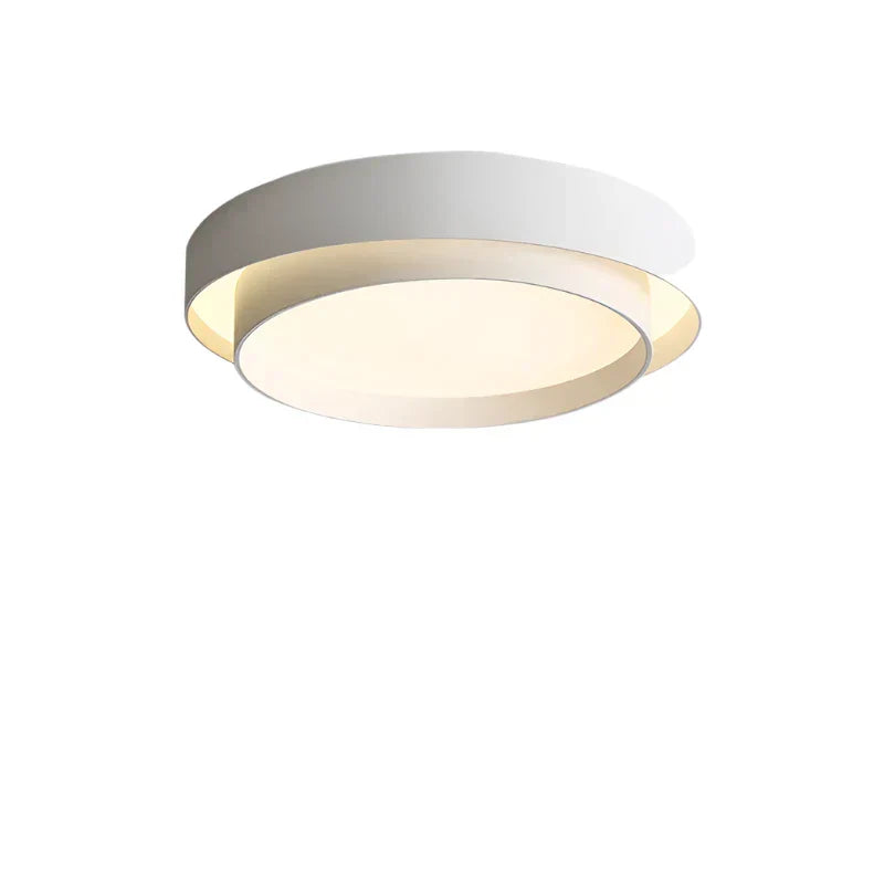 Fitlybuy NordicAura minimalist round white LED ceiling light with warm, energy-efficient interior illumination.