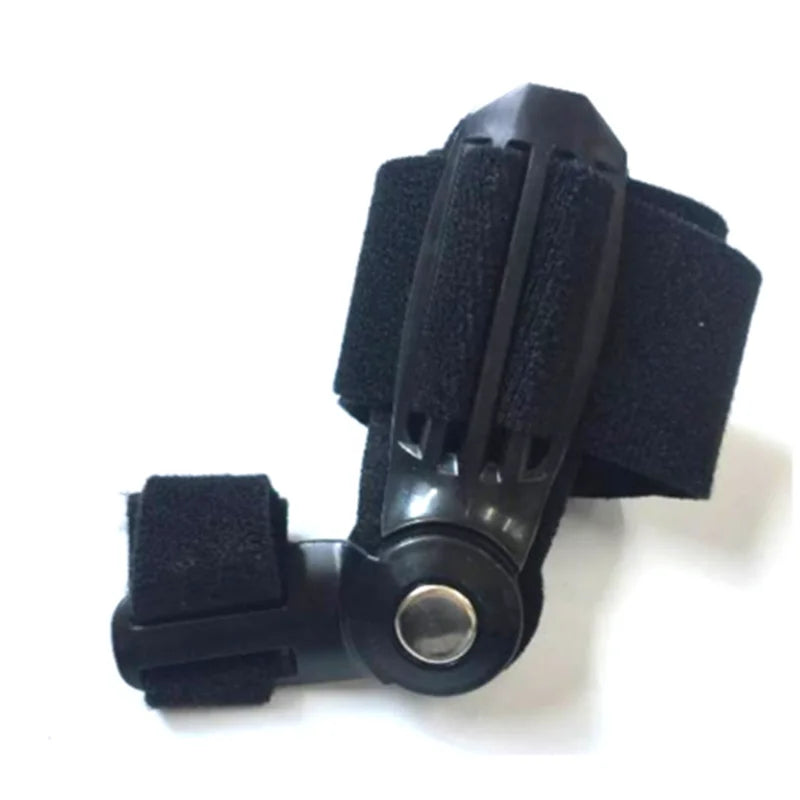 Black Fitlybuy orthopaedic big toe corrector with adjustable hinges and Velcro straps for bunion alignment on white.