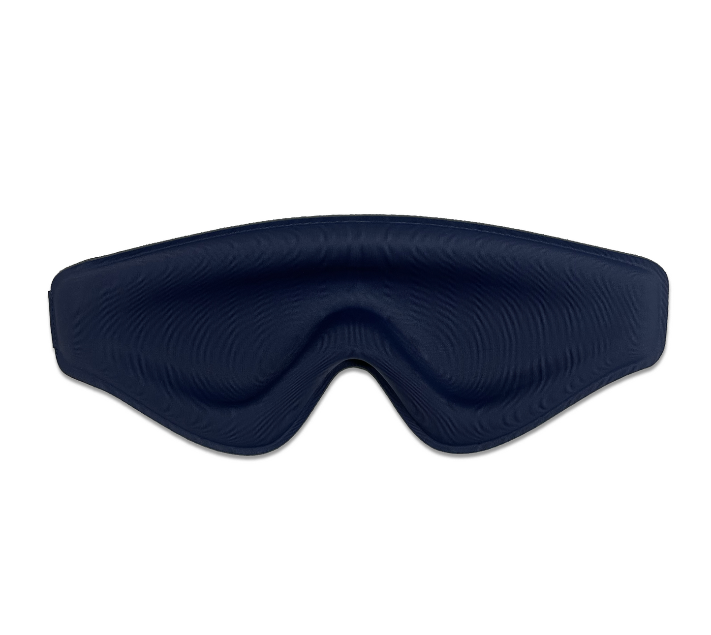 Navy blue Fitlybuy EyeSnooze Lite memory foam sleep mask with a contoured design for pressure-free, blackout comfort.