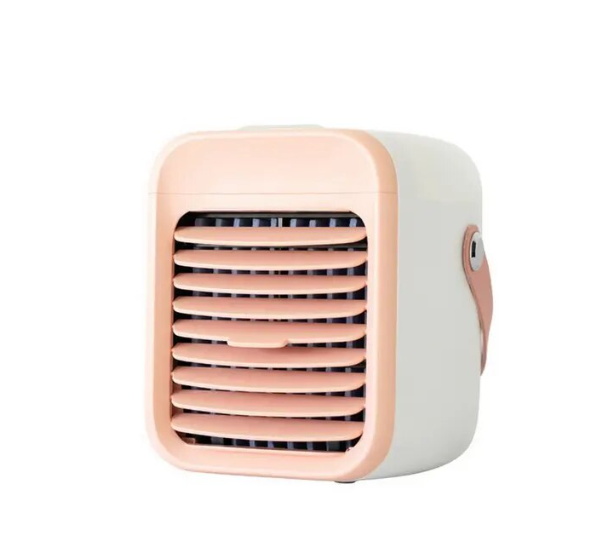 Fitlybuy 3-in-1 portable air conditioner in white and pink with adjustable vents and a convenient carrying handle.