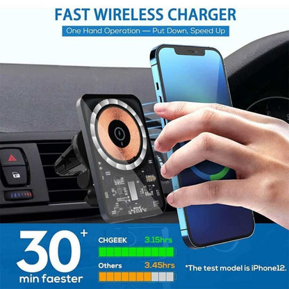 Powerpulse 15W Magnetic Car Wireless Charger – Vent Mount, MagSafe